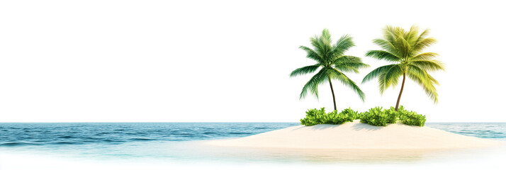 Island with beach isolated