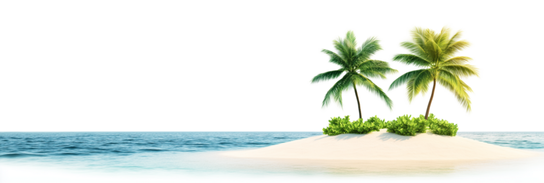 Island with beach isolated