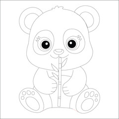 Kawaii Panda Wildlife Coloring Page