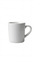 Obraz premium Taza de cerámica blanca de café o té aislada sobre fondo blanco