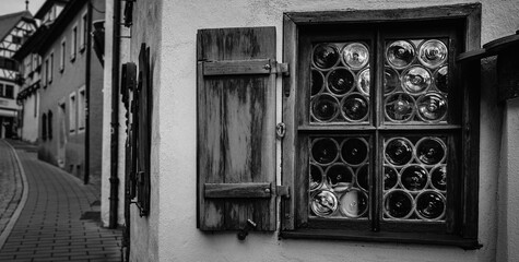 old door with a window