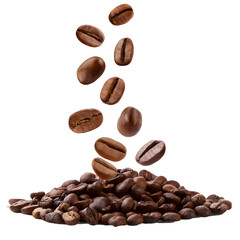 coffee beans falling from the sky