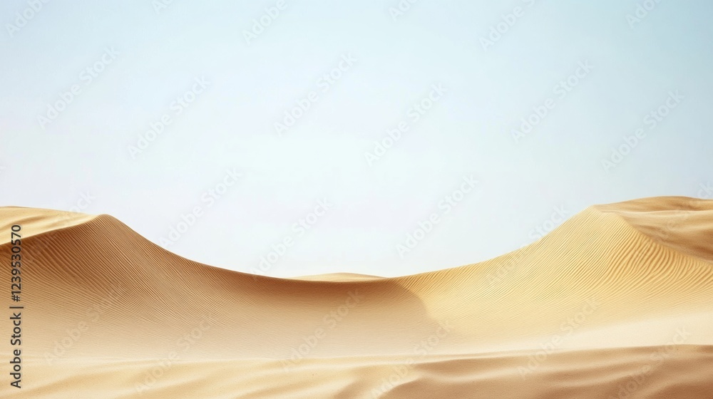 Aufkleber expansive sand dunes stretch beneath a clear sky in a serene desert landscape during midday. generat