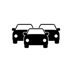 cars icon. heavy traffic jam icon silhouette for automobile apps and websites. car logo concept