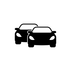 cars icon. heavy traffic jam icon silhouette for automobile apps and websites. car logo concept