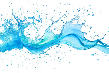 Blue water swirl splash with little bubbles isolated on transparent background