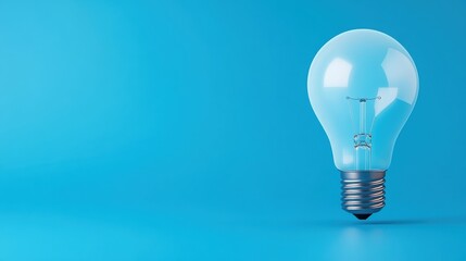 Light Bulb on a Blue Background Symbolizing Innovation, Ideas, and Bright Thinking for Creative Projects