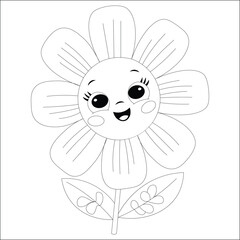 Sun Flower Line Draw Coloring Page