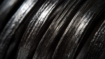 Detailed close-up of metallic wires showcasing texture and sheen in a well-lit environment