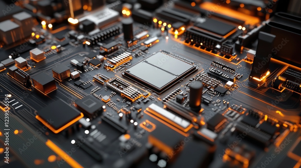 Poster d printer creating complex electronic components with precision.