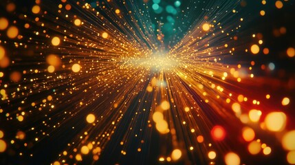 A high-speed internet fiber-optic cable glowing with data transmission.