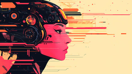 Futuristic display an exploration of technological integration in visual media and digital design capturing the essence of modern communication and interaction. Typography Integration. Illustration