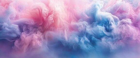 Pastel pink blue smoke swirls, abstract art background