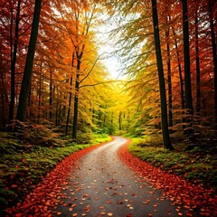 Fototapeta premium Autumn Forest Path