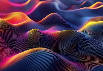 3D rainbow background, a colorful background with curved lines