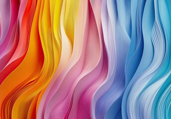 3D rainbow background, a colorful background with curved lines