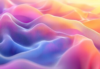 Obraz premium 3D render of colorful, wavy lines on the background in rainbow colors, suitable for wallpaper, banner, poster, or 2D illustration