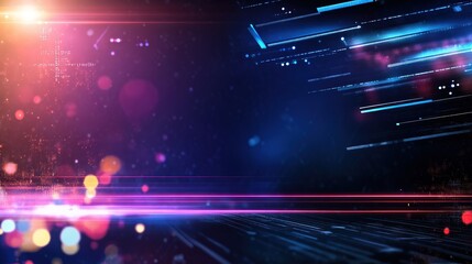 Obraz premium motion move modern futuristic abstract background, geometric shape with glowing light, gradient purple blue