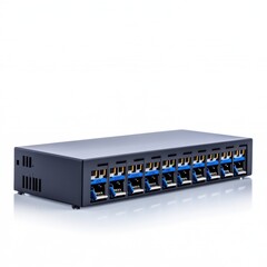 Rack mountable network switch with multiple Ethernet ports for efficient data transfer and connectivity options