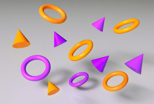 Figuras flotando fondo decorativo