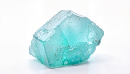 Fototapeta premium Turquoise crystal piece on white background