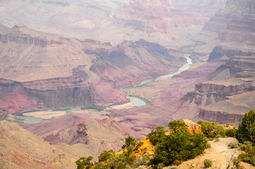 Grand Canyon: Rugged Cliffs and Winding Colorado River View