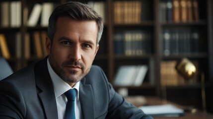 portrait of a man over 45 years old in a suit looking at the camera