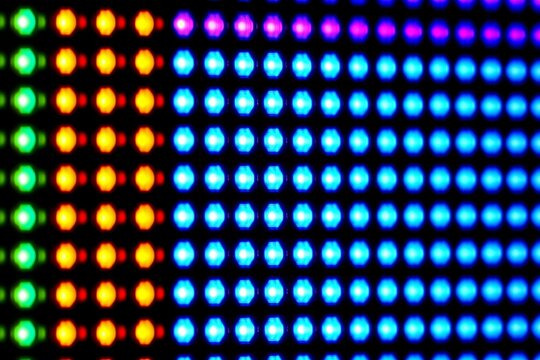Vibrant led display pattern with multicolored lights
