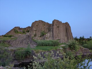 PANSKA SKALA columnar basalt formation known as CEDICOVE VARHANY near KAMENICKY SENOV, natural...
