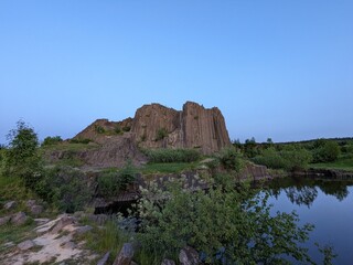 PANSKA SKALA columnar basalt formation known as CEDICOVE VARHANY near KAMENICKY SENOV, natural...