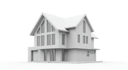 Elegant contemporary house with large glass panels and a symmetrical roof structure.
