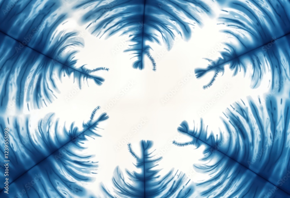 Poster abstract tie dye pattern. blue ink swirls on white background. artistic fabric design. bohemian styl