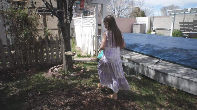 Young Girl Easter Egg Hunting