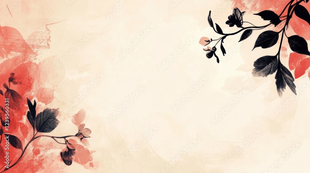 Poster Elegant abstract floral design with soft colors creating a tranquil atmosphere for relaxation. Generative AI