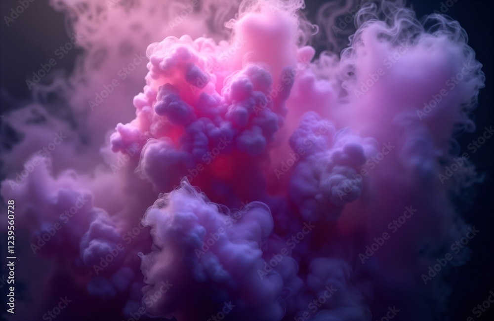 Poster abstract swirling purple smoke with light effects. dynamic motion, soft colors. ideal for background