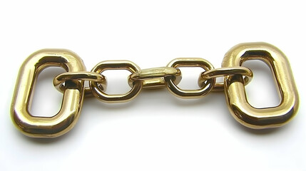 Obraz premium Gold chain links connected on white background