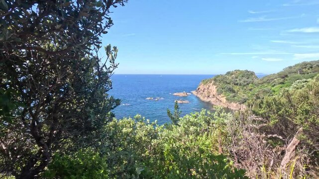 Matapouri Bay New Zealand Pan Right To Ocean Overlook