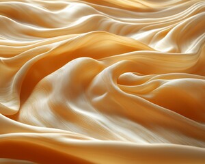 Obraz premium Golden silk fabric texture, draped folds, soft light, elegant background, textile design