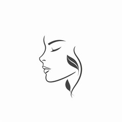 Simple drawing of a woman, black and white illustration of a woman's silhouette