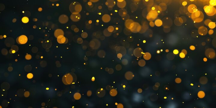 A pure black background featuring subtle, minimalist firefly glows, Random and sparkling layout