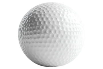 Classic white golf ball with dimpled surface. With smooth texture and reflective shine. Isolated, AI generated.  .
