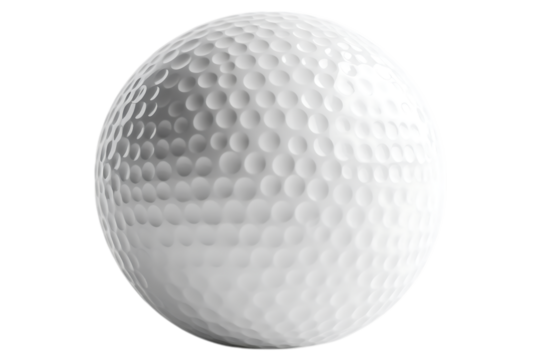 Classic white golf ball with dimpled surface. With smooth texture and reflective shine. Isolated, AI generated.  .