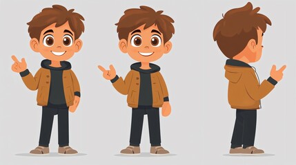 Charming Boy Cartoon Character Vector Illustration for Web and Print Design