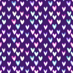 Valentine hearts seamless 14 February love pattern for wrapping paper