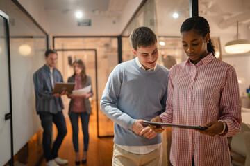 male and female diverse coworkers analysis graphs and statistics