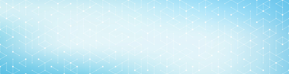Modern health care or medical background design. Health care innovation concept. Horizontal header web banner. Abstract geometric background with hexagon shapes for medicine, science, chemistry.