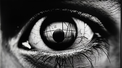 Monochrome Eye Reflection of Basketball Player