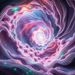 Obraz premium Swirling cosmic hues dance in a mesmerizing spiral formation during a dusk of vibrant creativity