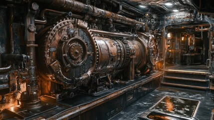 Steampunk Engine Room: A Glimpse into Industrial History