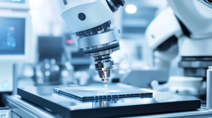 High-Precision Robotic Arm in a Modern Factory Setting